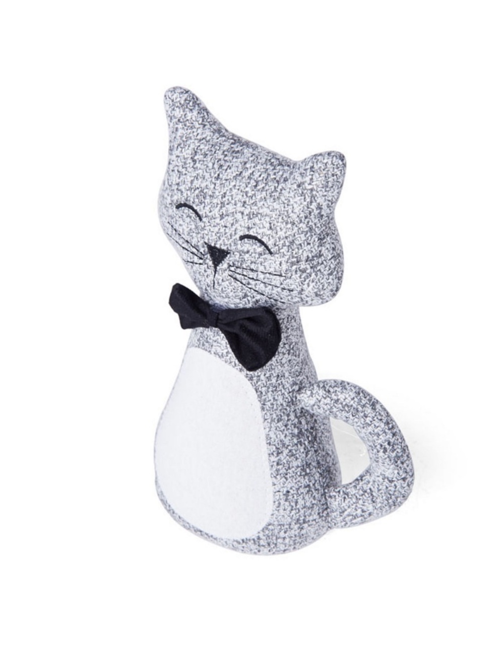 Cat Lover Decorative Plush Doorstop with Bow Tie